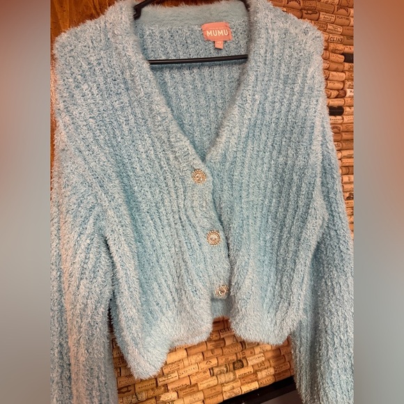 Show Me Your Mumu Women's Clemmie Cardi in Highlighter blue size XS - Picture 5 of 10